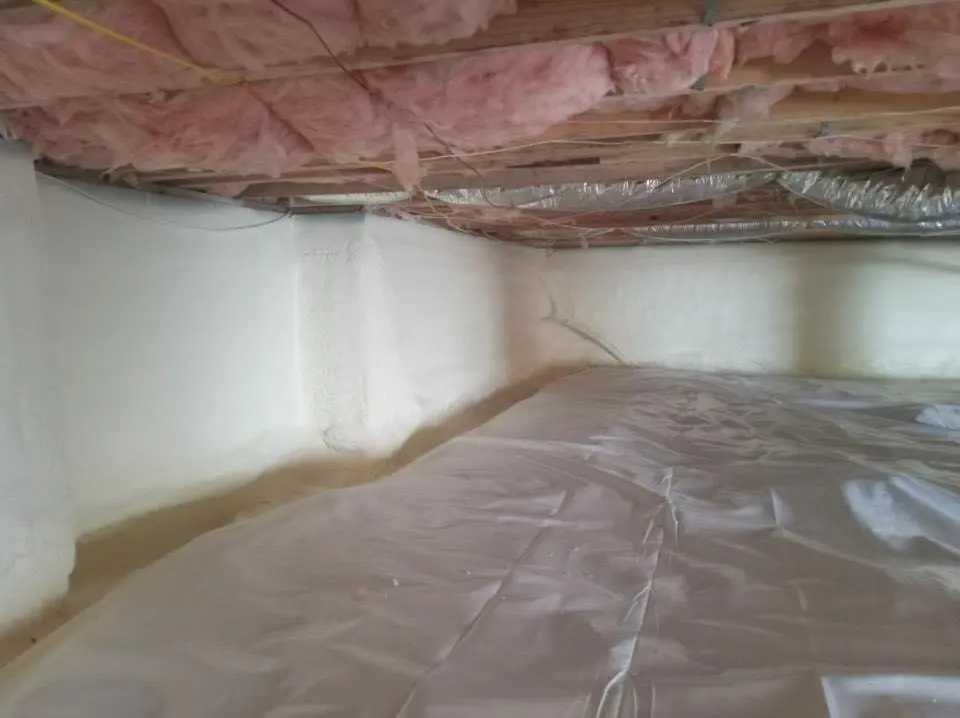 Crawl space encapsulation with closed-cell spray foam for Spray Foam Roofing in New Haven